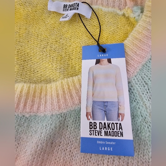 BB Dakota by Steve Madden Ladies' Ombre Wool Sweater, Yellow Ombre Large - Picture 6 of 11